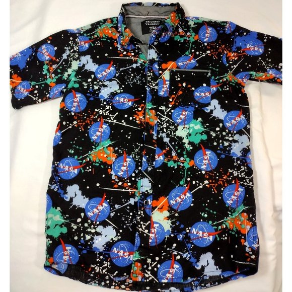 Triumph Over Tragedy Other - Triumph Over Tragedy Nasa Shirt Boys size 10/12 Med button front short sleeve